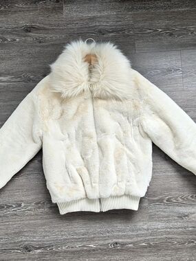 Steve Madden Faux Fur Teddy Jacket Cream XS